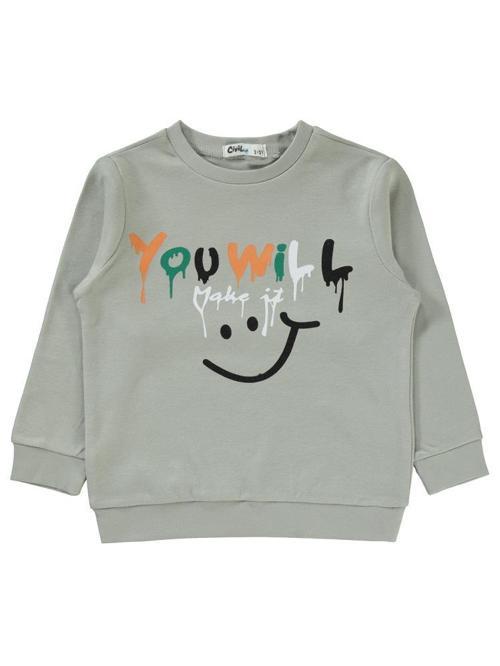 You Will Baskılı 2-5 Yaş Sweatshirt - Gri4-5 Yaş