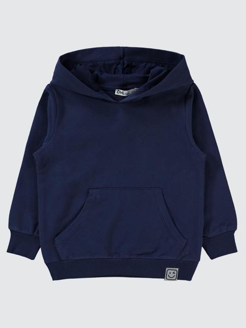 Qr Kod Etiketli Kapşonlu 2-5 Yaş Sweatshirt - Lacivert2-3 Yaş