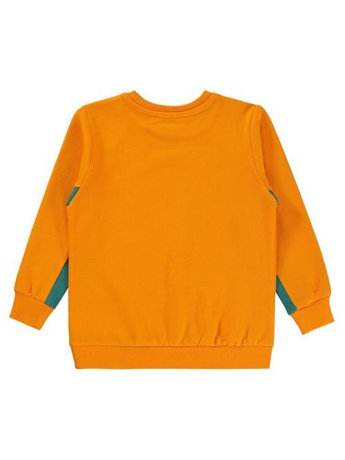 Dinozor Baskılı 2-5 Yaş Sweatshirt - Turuncu2-3 Yaş