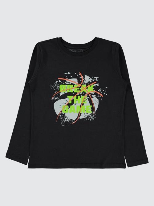 Break The Game Baskılı 10-13 Yaş Sweatshirt - Siyah13-14 Yaş