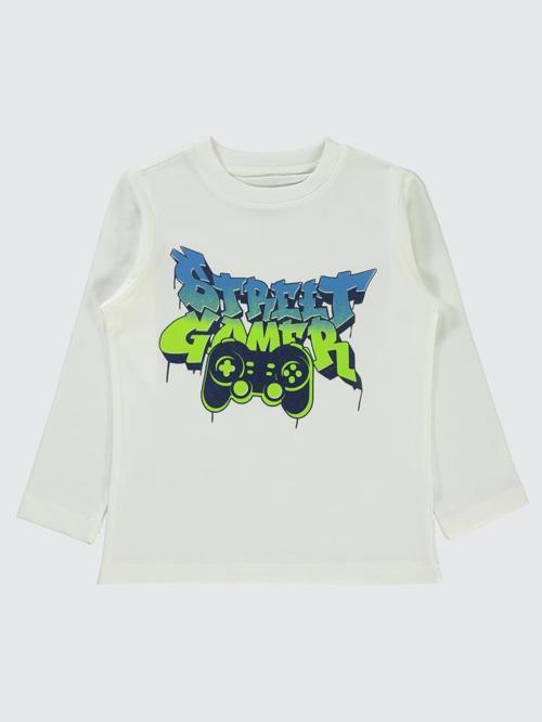 Street Gamer Baskılı 2-5 Yaş Sweatshirt - Ekru2-3 Yaş