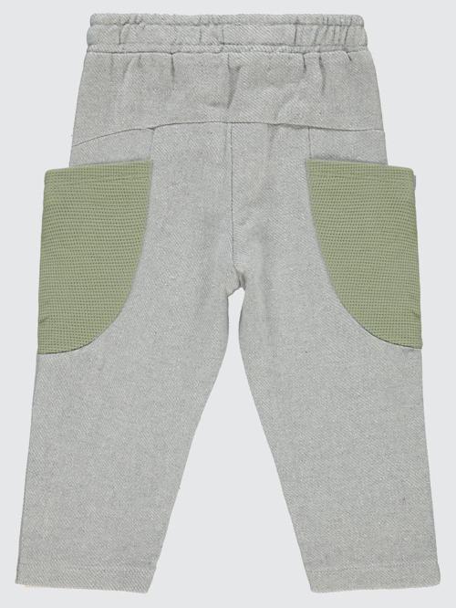 Cepleri Dalgalı Çizgi Desenli 2-5 Yaş Eşofman Altı - Haki4-5 Yaş