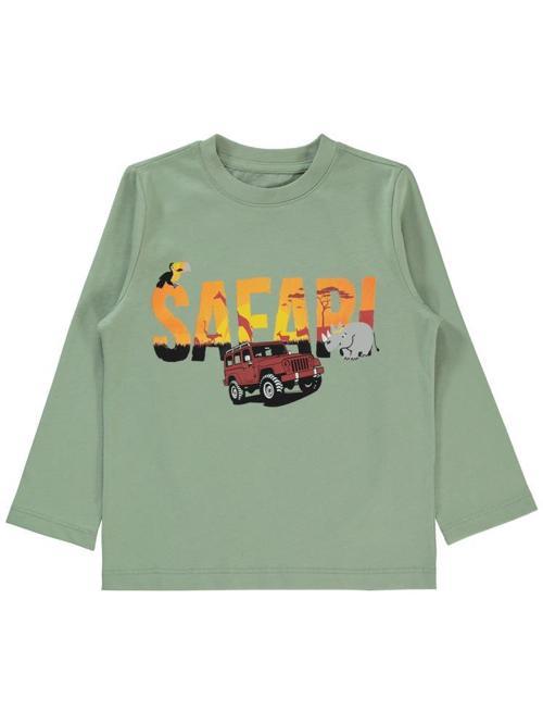 Safari Hayvanlar Baskılı 2-5 Yaş Sweatshirt - Haki2-3 Yaş