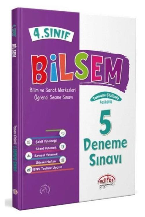 Editör 4. Sınıf Bilsem Çözümlü 5 Deneme Sınavı