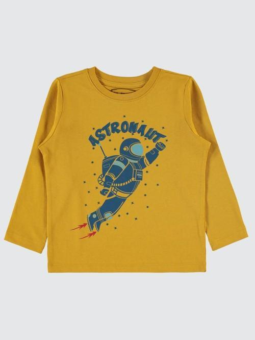 Astronaut Baskılı 2-5 Yaş Sweatshirt - Hardal2-3 Yaş