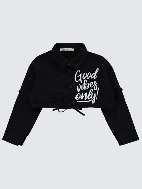 Good Vibes Only Baskılı 2-5 Yaş Gömlek - Siyah4-5 Yaş