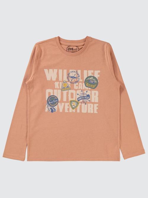 Wild Life Baskılı 10-13 Yaş Sweatshirt - Turuncu13-14 Yaş