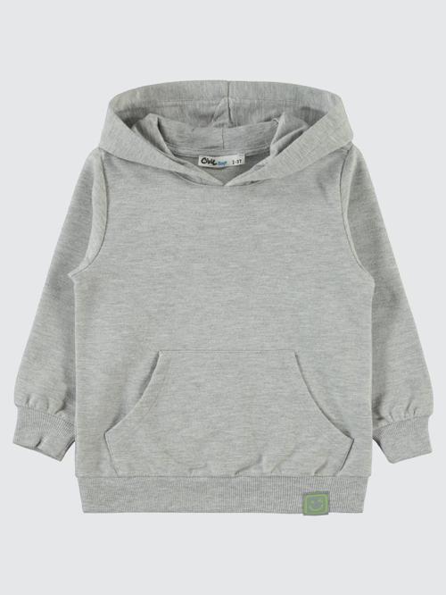 Qr Kod Etiketli Kapşonlu 2-5 Yaş Sweatshirt - Gri2-3 Yaş