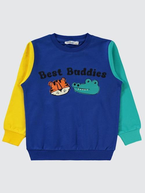Best Buddıes Baskılı 2-5 Yaş Sweatshirt - Mavi2-3 Yaş