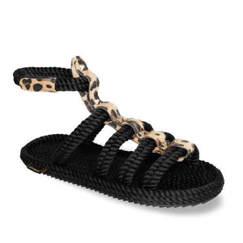 SRG.LEO Serengeti Siyah Leopar Kadın Sandalet