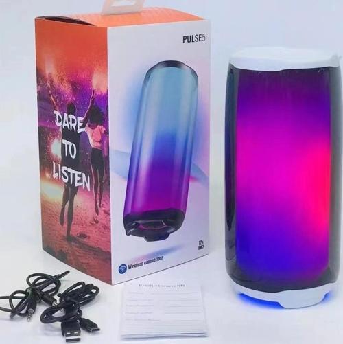 PLUSE5 Taşınabilir Rgb Ledli Bluetooth Hoparlör Beyaz