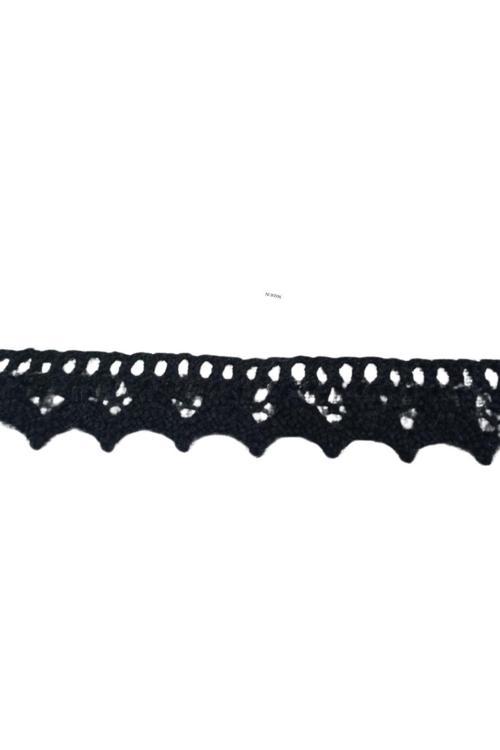 Kopanaki Dantel en 1,5 cm Siyah 1 Metre