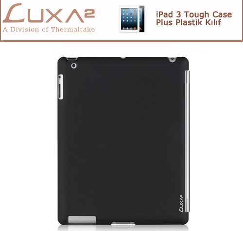 iPad 3 Tough Case Plus Plastik Kılıf - Siyah