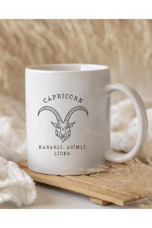 Capricorn Kararlı Azimli Lider Yazılı Oğlak Burcu Kupa Bardak