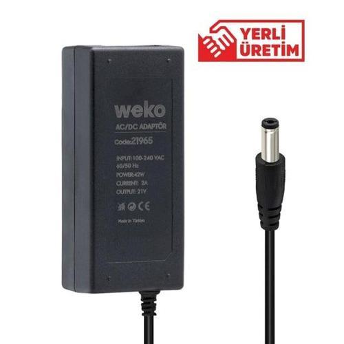 21 Volt 2 Amper Yerli Üretim Masaüsütü 5.5*2.5 Uçlu Şarjlı Matkap Adaptörü