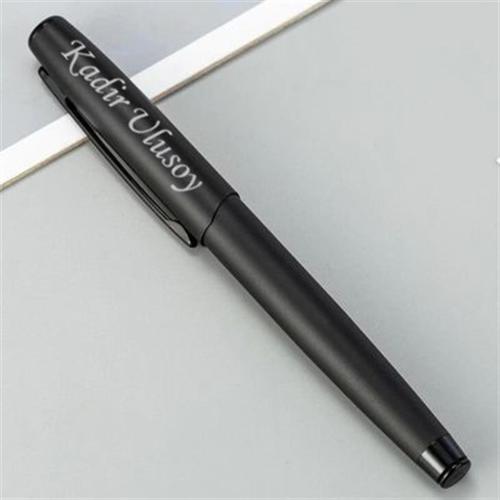 Kişiye Özel Mat Siyah Lüx Roller Kalem Kutulu