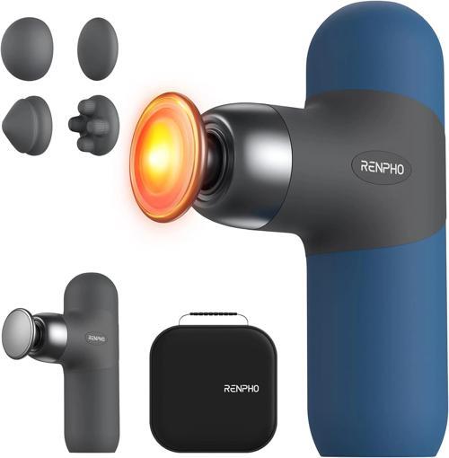 Mini Isıtmalı Termal Masaj Cihazı, Derin Doku Perküsyon - Lacivert