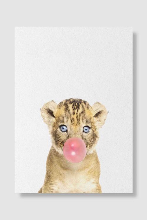 Komik Bebek Kaplan Sakızı Çocuk Odası Poster Yüksek Kalite Çocuk Odası Dekoratif Duvar Poster