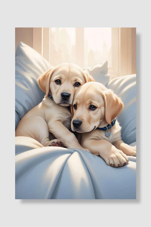 Labrador Yavru Posteri Çocuk Odası Poster Yüksek Kalite Çocuk Odası Dekoratif Duvar Poster