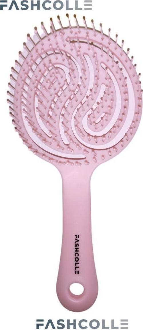 Pembe Üç Boyutlu Oval Saç Fırçası