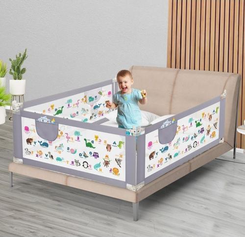 Kademeli Yükseklik Ayarlanabilir (Extra Yüksek) Yatak Bariyeri 150 cm En x (64-94) cm Yükseklik