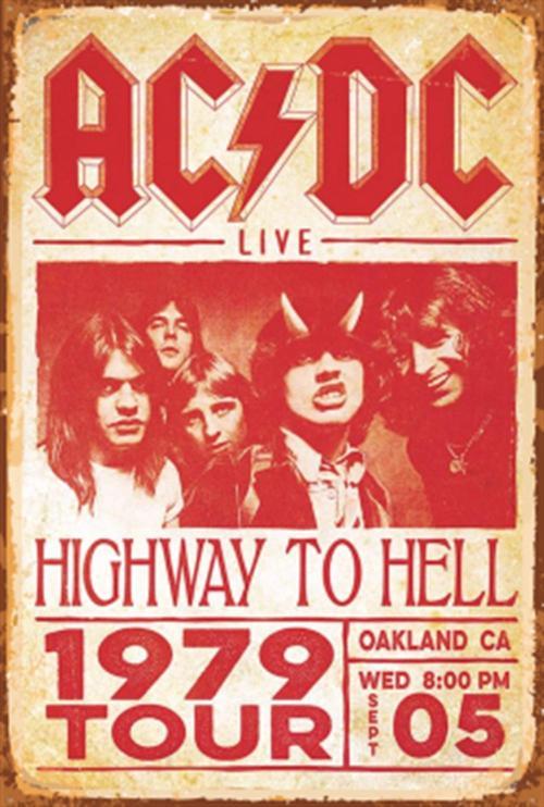 Ac-Dc 1979 Konser Afişi Retro Ahşap Poster 20x30