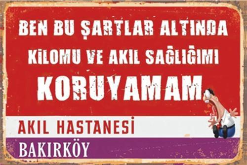 Akıl Hastanesi Bakırköy Sokak Tabelası Retro Ahşap Poster 20x30