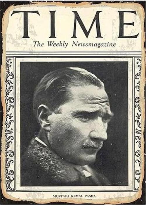 Atatürk Time Dergisi Kapağı Ahşap Poster 20x30