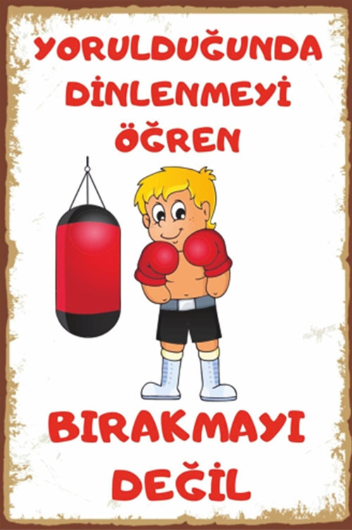 Bırakma Motivasyon Sözleri Retro Ahşap Poster 20x30