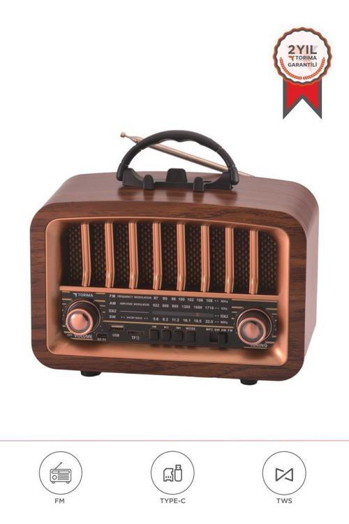 D-57 Ahşap Nostalji Radyo Kablosuz Bluetooth Hoparlör
