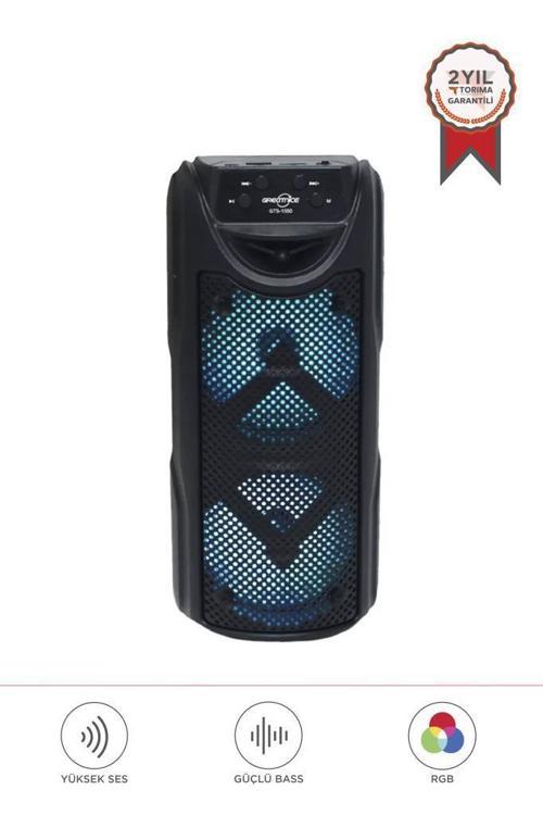 GTS-1550 Siyah RGB Ledli Taşınabilir Bluetooth Hoparlör Parti Speaker
