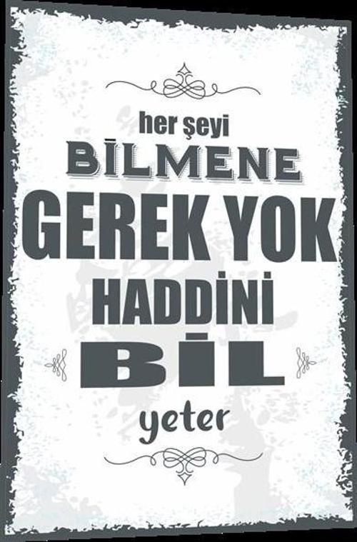 Duvar Yazıları Her Şeyi Bilmene Gerek Yok Haddini Bil Yeter-