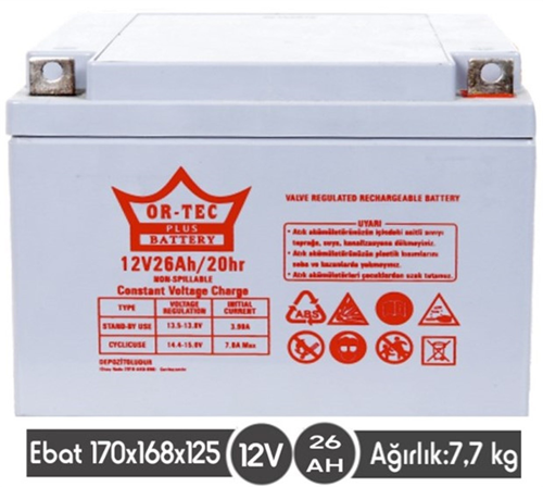 12 V 26 AHM KURU AKÜ