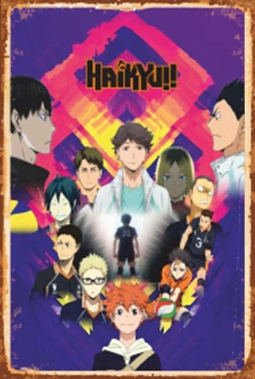 Haikyu Anime Retro Ahşap Poster 20x30
