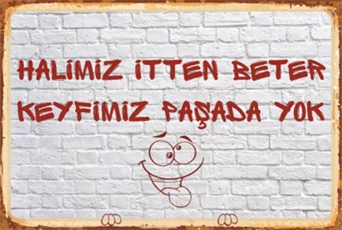 Halimiz İtten Beter Keyfimiz Paşada Yok Duvar Yazısı 20x30