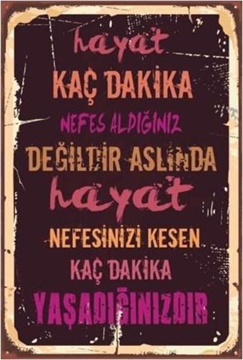 Hayat Kaç Dakika Nefes Aldığınız Değildir 20x30
