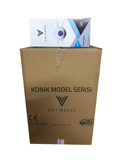 Beyaz Ventilli FFP2 NR Toz İş Güvenlik Sanayi Boya Konik Maske - 25 Adetlik 18 Paket / Koli