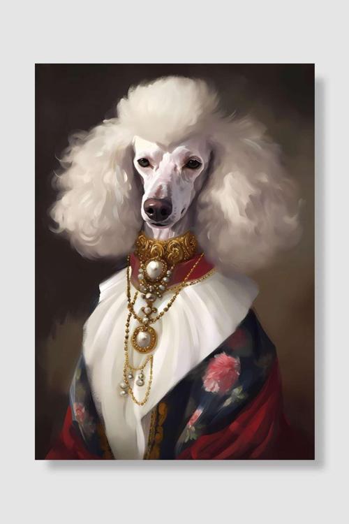 Poodle Dog Petite Popart Poster Dekoratif Modern Sanatsal Duvar Poster