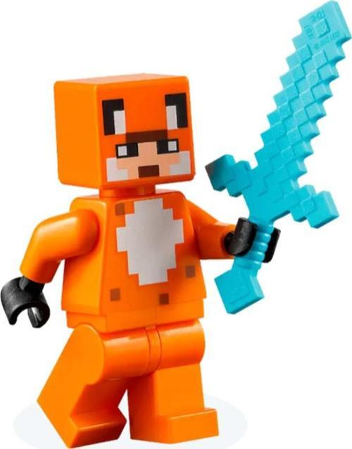 Minecraft - Fox Skin + Olta ve balık Orijinal Minifigür