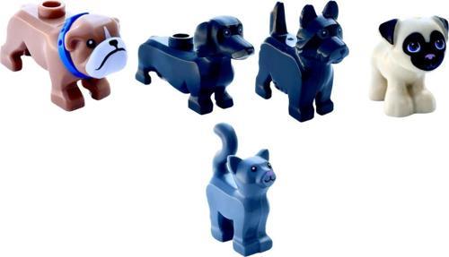 Parçalar - Karma Hayvan Figürleri - British Dog - Kedi - Köpek (5 Parça)