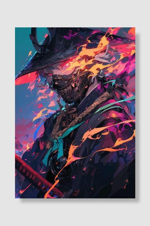 Phantom Ronin Inferno Anime Poster Çerçevesiz Yüksek Kalite Duvar Poster
