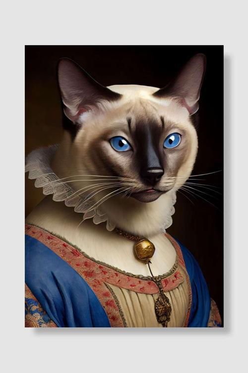Siamese Cat Breed Popart Poster Dekoratif Modern Sanatsal Duvar Poster