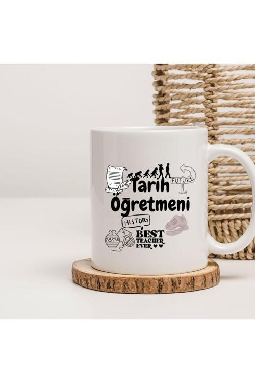 Tarih Öğretmeni Yazılı Kupa Bardak Öğretmenler Günü Hediyesi Bardak