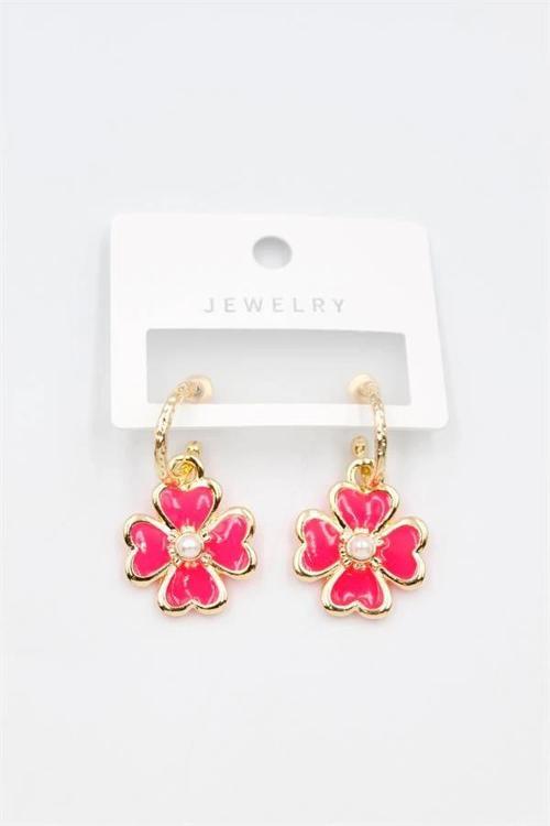 Çiçek Küpe - Pembe