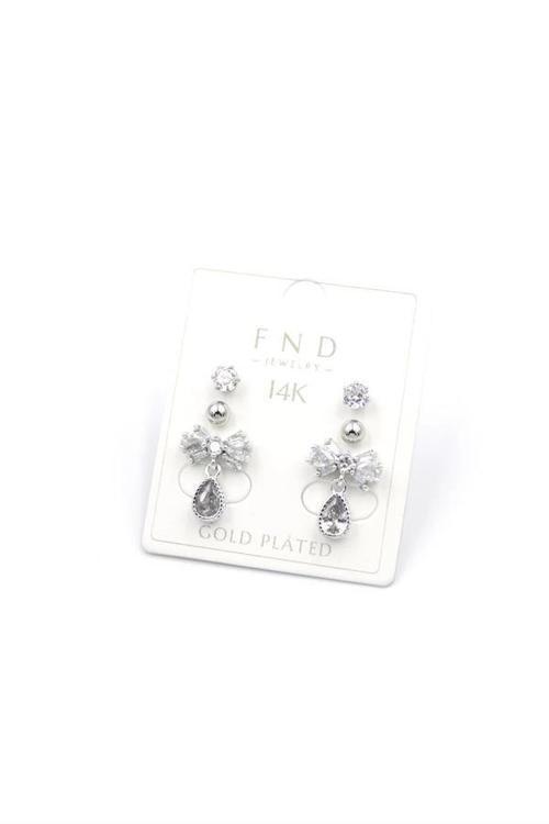 Çoklu Taşlı Küpe - Gümüş