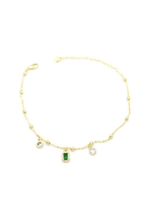 Renkli Taşlı Halhal - Yeşil