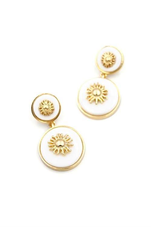 Güneş Küpe - Beyaz