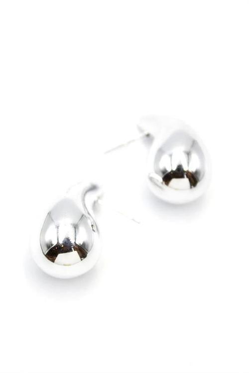 Orta Boy Damla Küpe - Gümüş