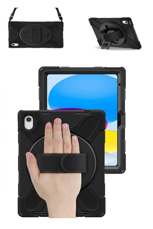 Apple Ipad 10. NesilIpad A16 (11.NESİL) 2025 / 10. Nesil 10.9 Uyumlu Tank Tablet Kılıfı Askılı Defender Yüksek Koruma