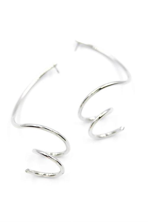 Kıvrımlı Küpe - Gümüş